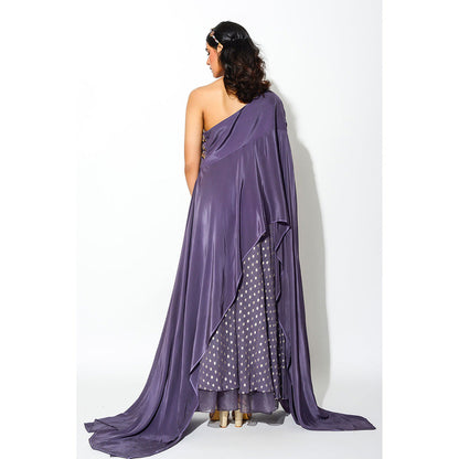 Rishi & Vibhuti Pants with Off Shoulder Cape (Set of 2)