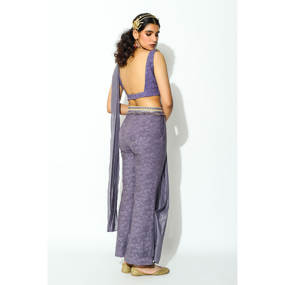 Rishi & Vibhuti Pre Draped Pant Saree with Stitched Blouse