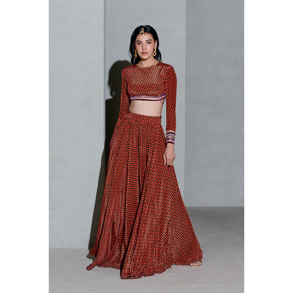 Rishi & Vibhuti Delta Cuff Lehanga (Set of 2)
