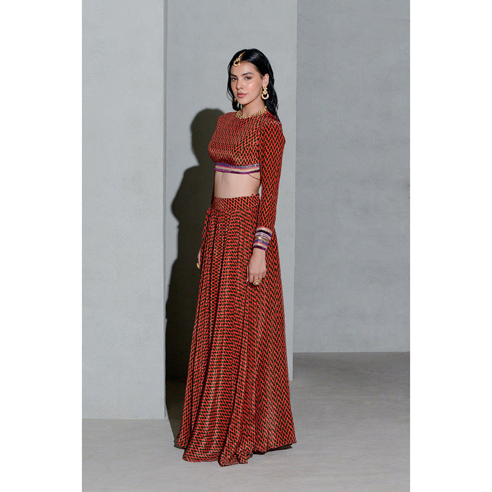 Rishi & Vibhuti Delta Cuff Lehanga (Set of 2)