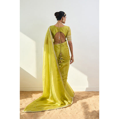 Rishi & Vibhuti Elyse Saree With Stitched Blouse