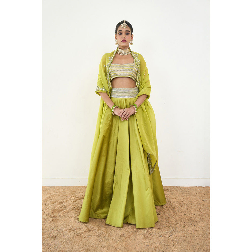 Rishi & Vibhuti Tauriel Lehenga With Blouse And Dupatta (Set of 3)