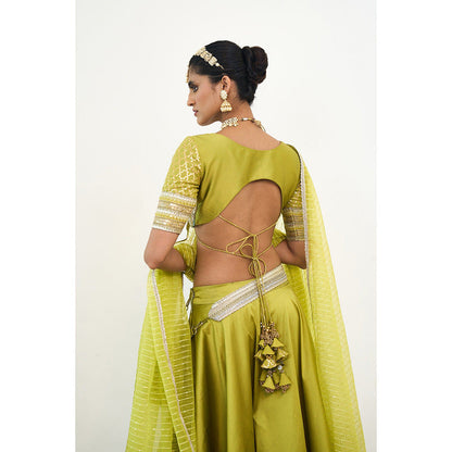 Rishi & Vibhuti Aveline Lehenga With Blouse And Dupatta (Set of 3)