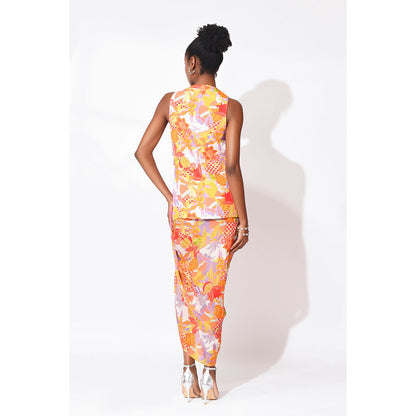 Rishi & Vibhuti Multi-Colour Craze Charm Jacket With Skirt (Set of 2)