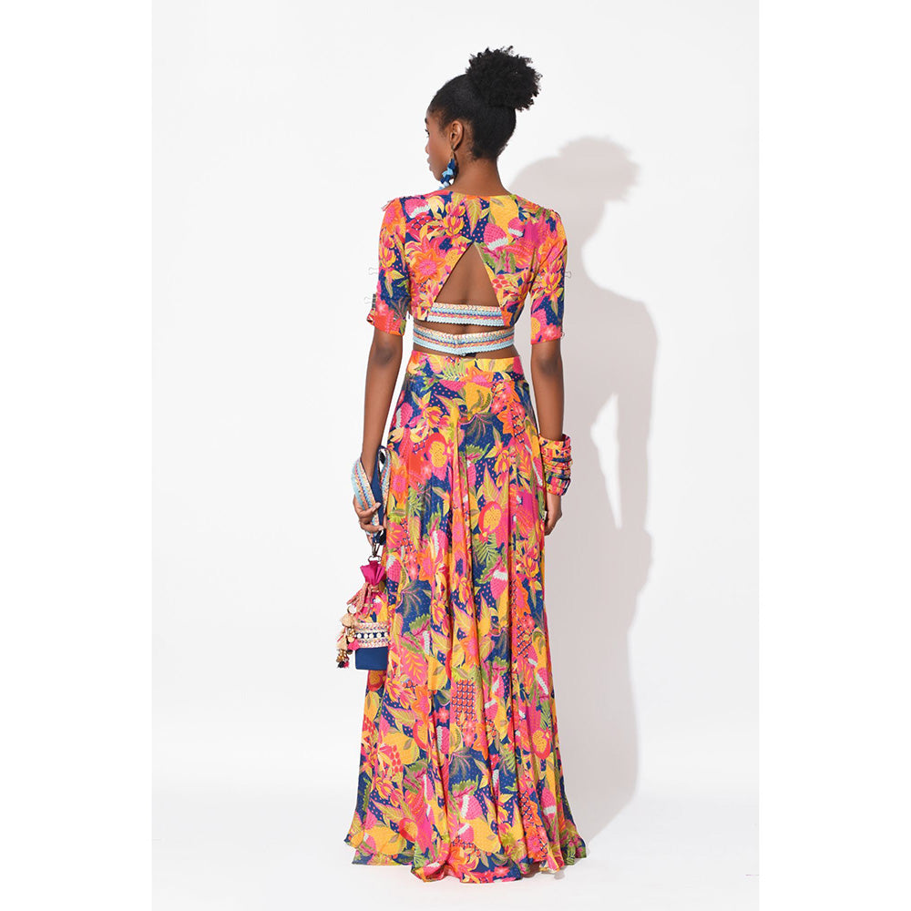 Rishi & Vibhuti Multi-Colour Radiant Spectrum Skirt With Top (Set of 2)