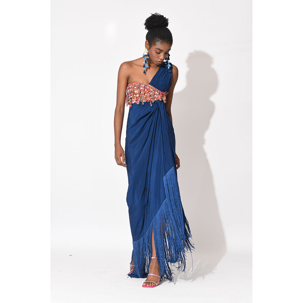 Rishi & Vibhuti Blue Fusion Flame Dress