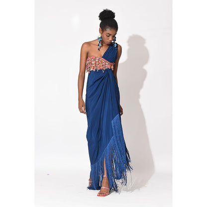 Rishi & Vibhuti Blue Fusion Flame Dress