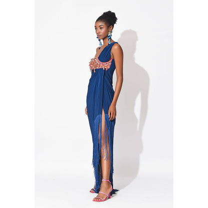 Rishi & Vibhuti Blue Fusion Flame Dress