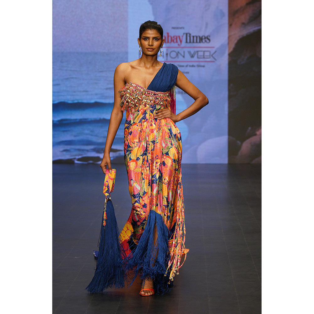 Rishi & Vibhuti Multi-Colour Fusion Flame Dress