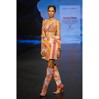 Rishi & Vibhuti Orange Tango Tie Bralette