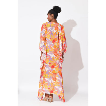 Rishi & Vibhuti Orange Luna Kaftan