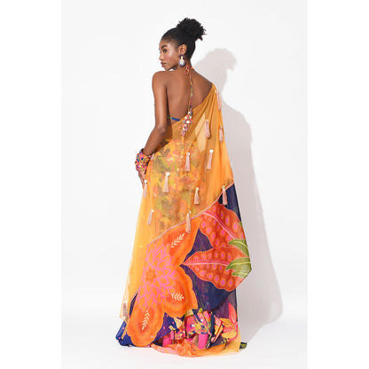 Rishi & Vibhuti Multi Colour Spectrum Blouse with Lehenga and Dupatta (Set of 3)