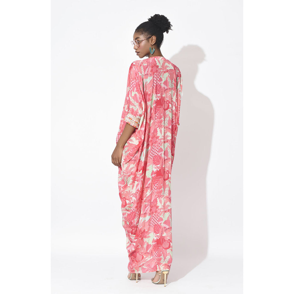 Rishi & Vibhuti Pink Passion Petal Kaftan