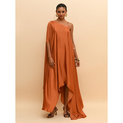 Rishi & Vibhuti Tan Waterfall Dress