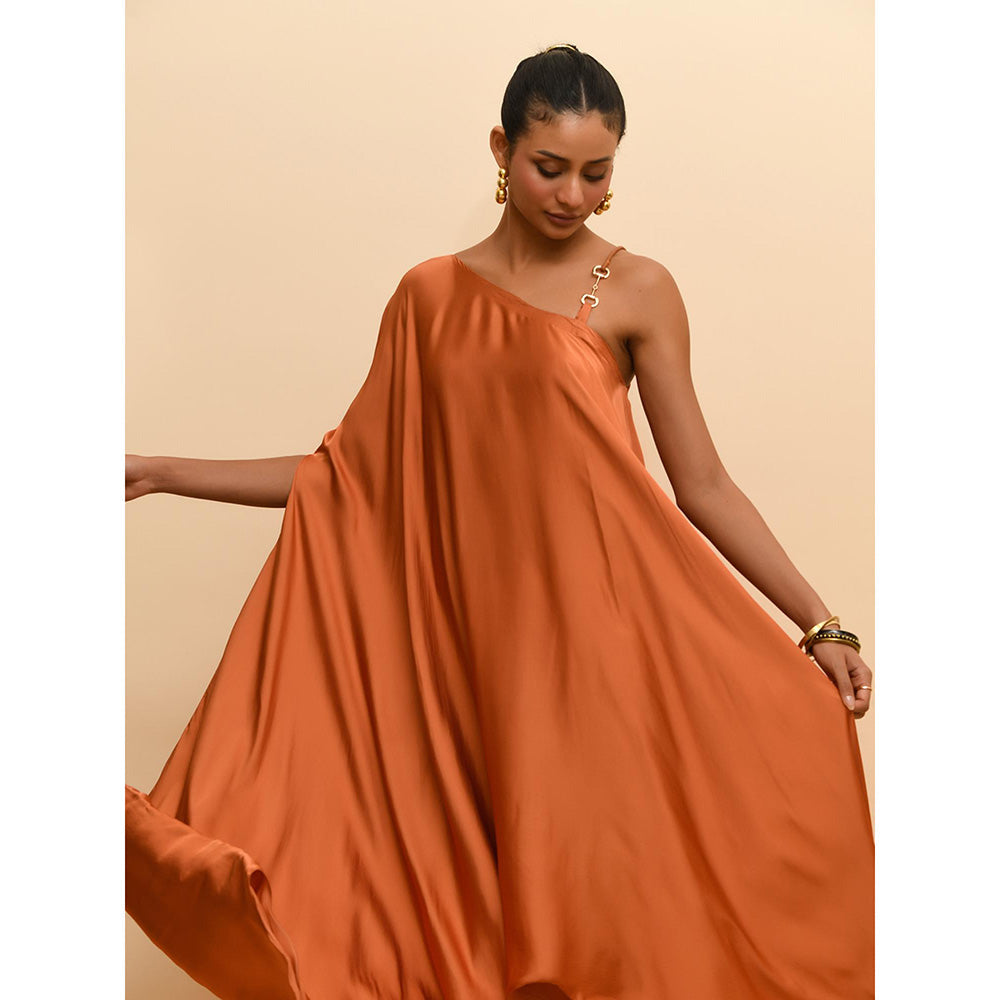 Rishi & Vibhuti Tan Waterfall Dress