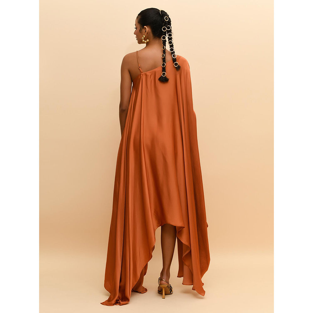 Rishi & Vibhuti Tan Waterfall Dress