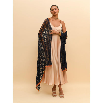 Rishi & Vibhuti Beige Anarkali with Dupatta (Set of 2)