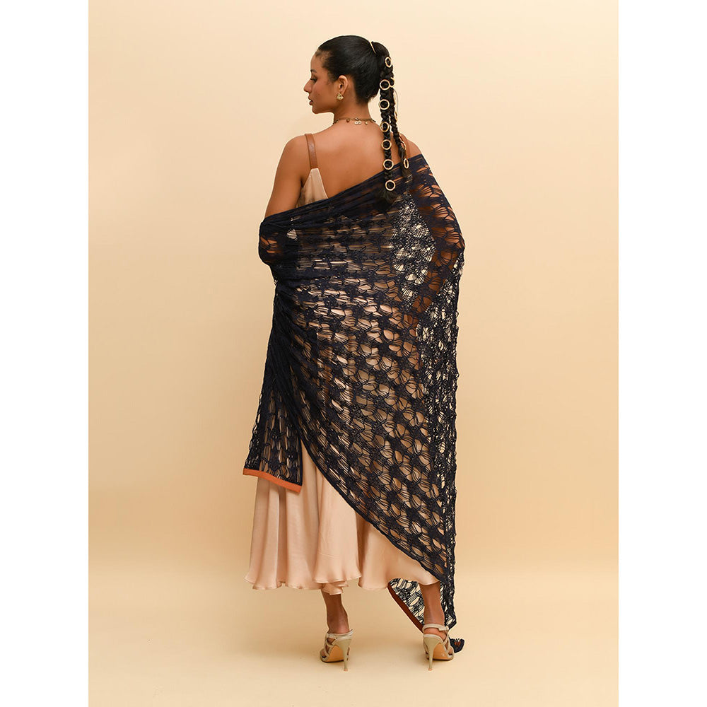 Rishi & Vibhuti Beige Anarkali with Dupatta (Set of 2)