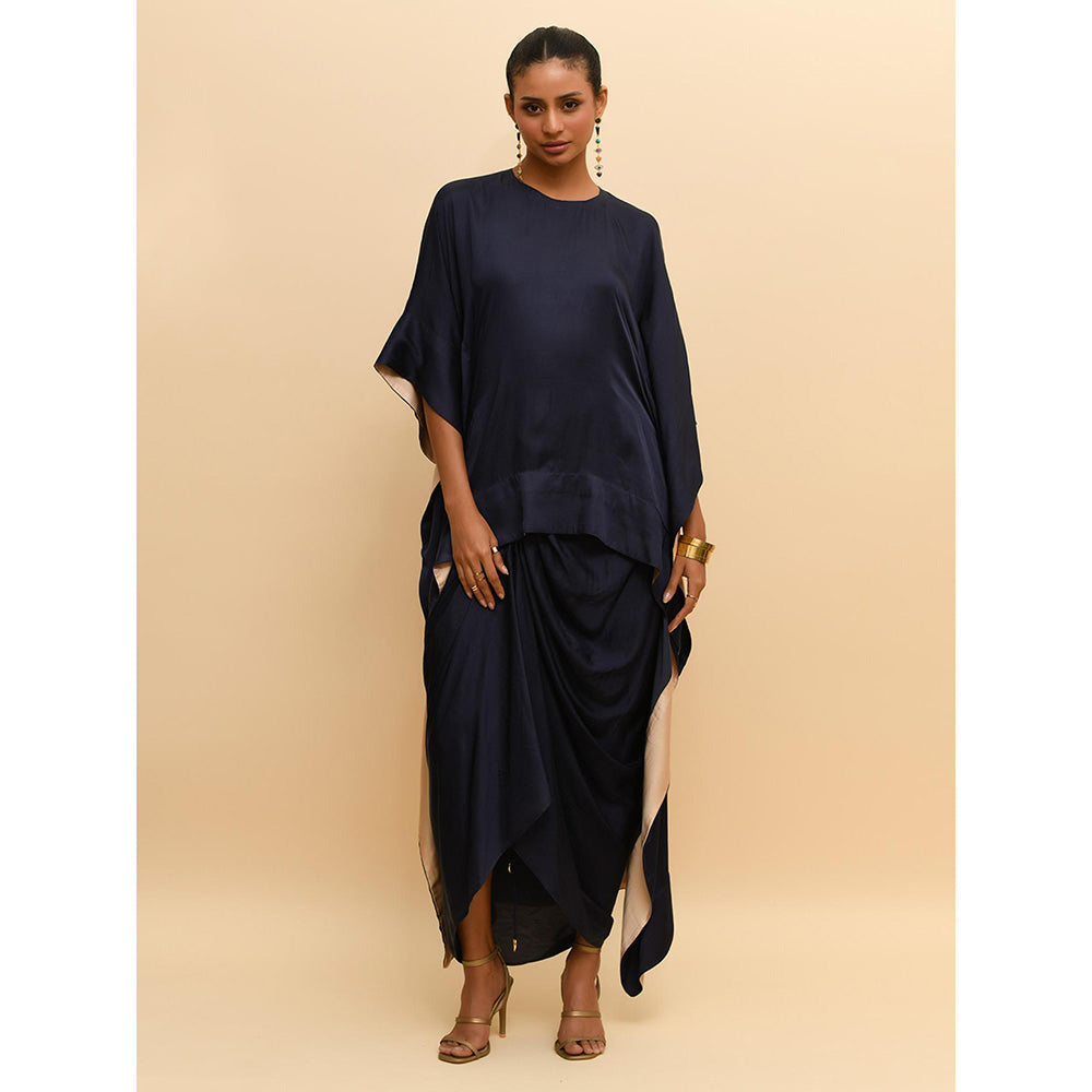 Rishi & Vibhuti Midnight Blue Kaftan