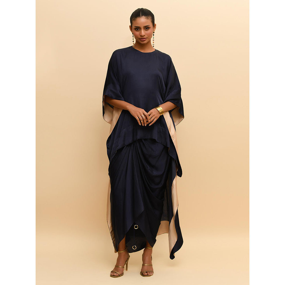 Rishi & Vibhuti Midnight Blue Kaftan