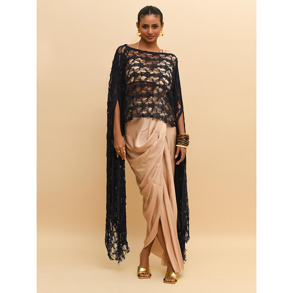 Rishi & Vibhuti Blue Mesh Overlay