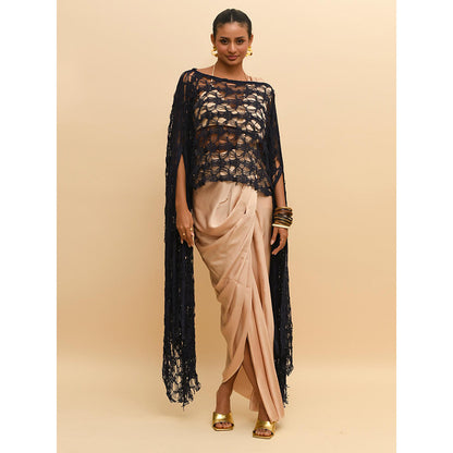 Rishi & Vibhuti Blue Mesh Overlay