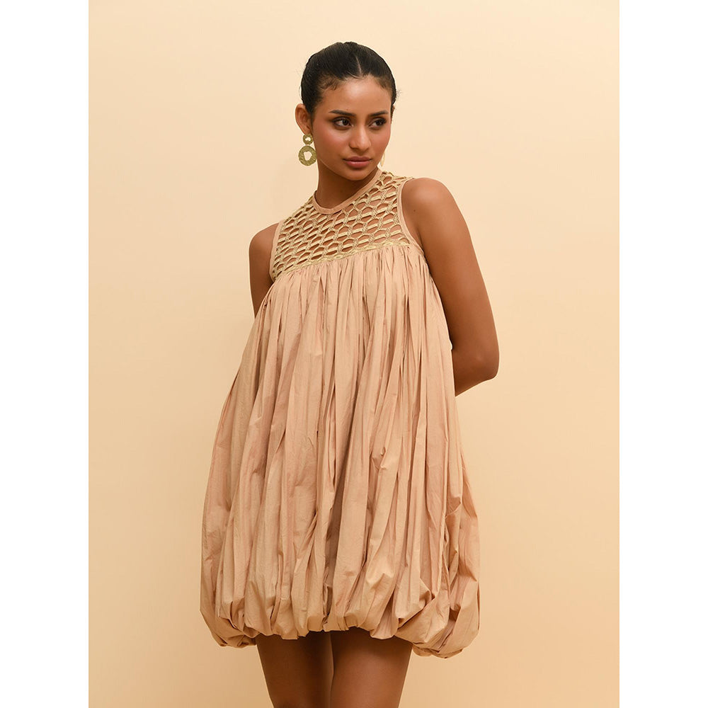 Rishi & Vibhuti Beige Bubble Dress