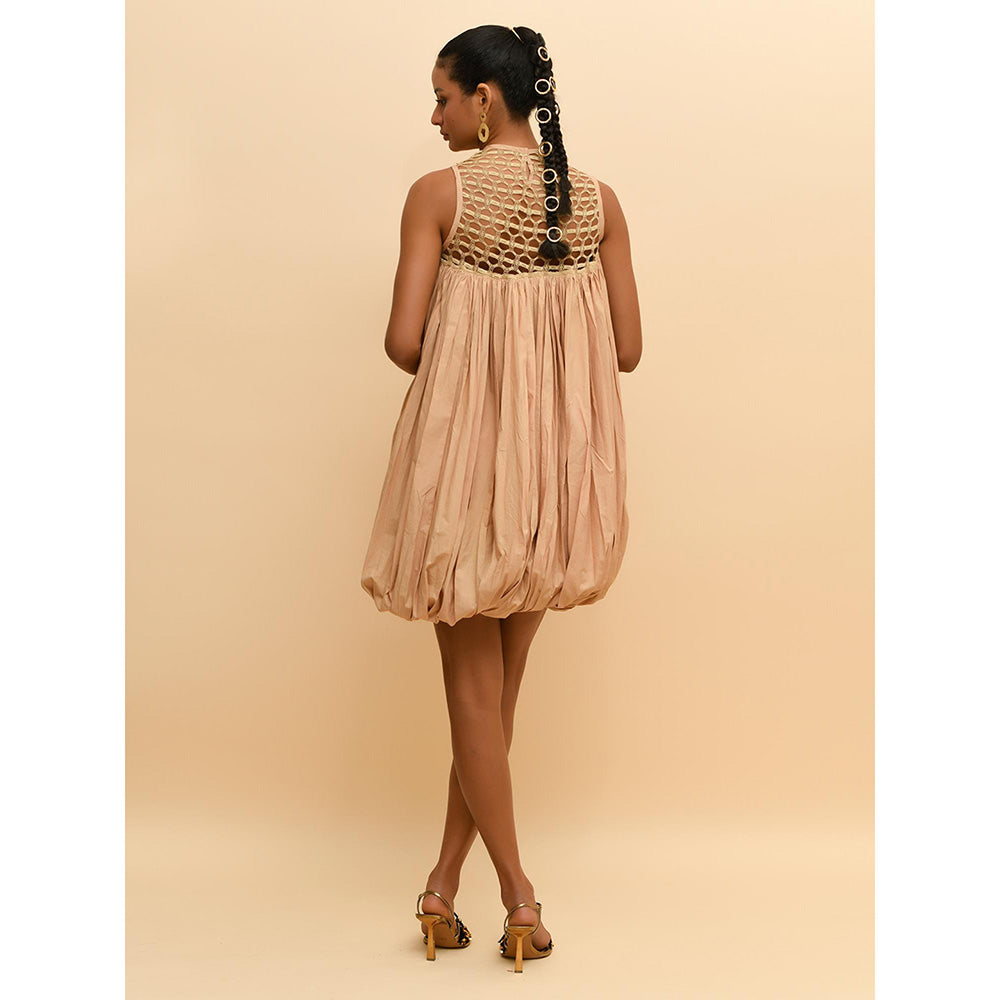 Rishi & Vibhuti Beige Bubble Dress