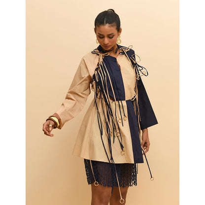 Rishi & Vibhuti Blue Fringe Fiesta Dress