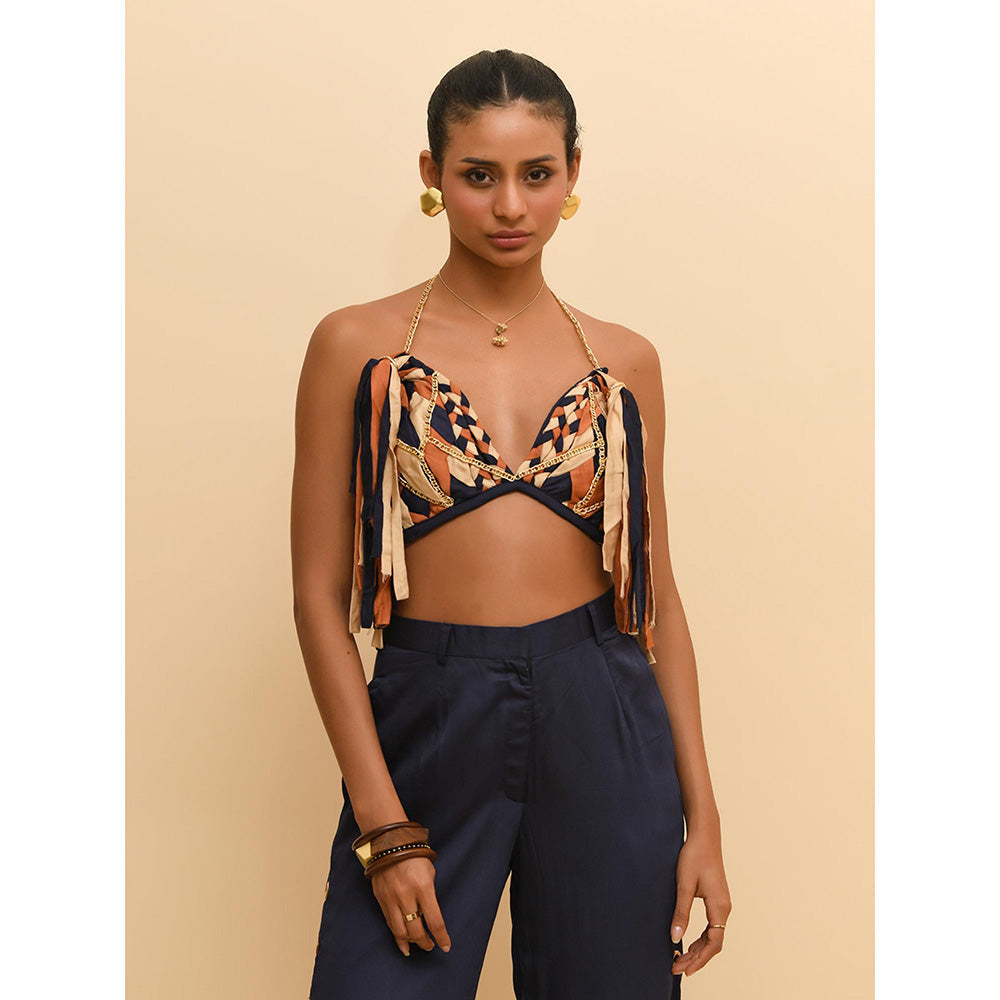 Rishi & Vibhuti Multi-Colour Plaited Fun Crop Tops