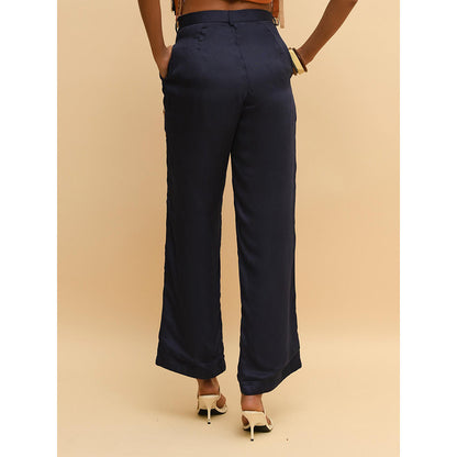 Rishi & Vibhuti Blue Ring Trim Pant