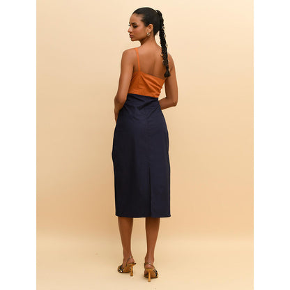 Rishi & Vibhuti Blue One Shoulder Bodycon Dress