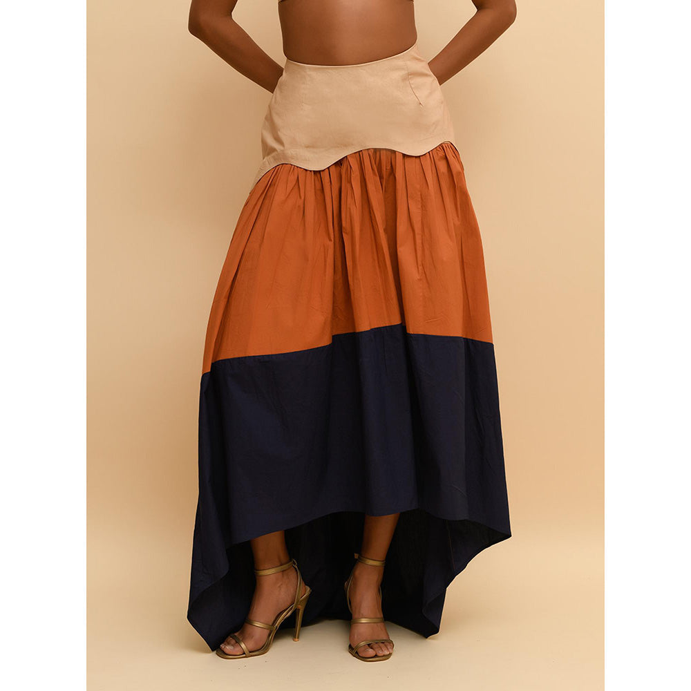 Rishi & Vibhuti Multi-Colour Tail Tier Skirt