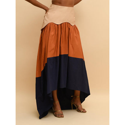Rishi & Vibhuti Multi-Colour Tail Tier Skirt