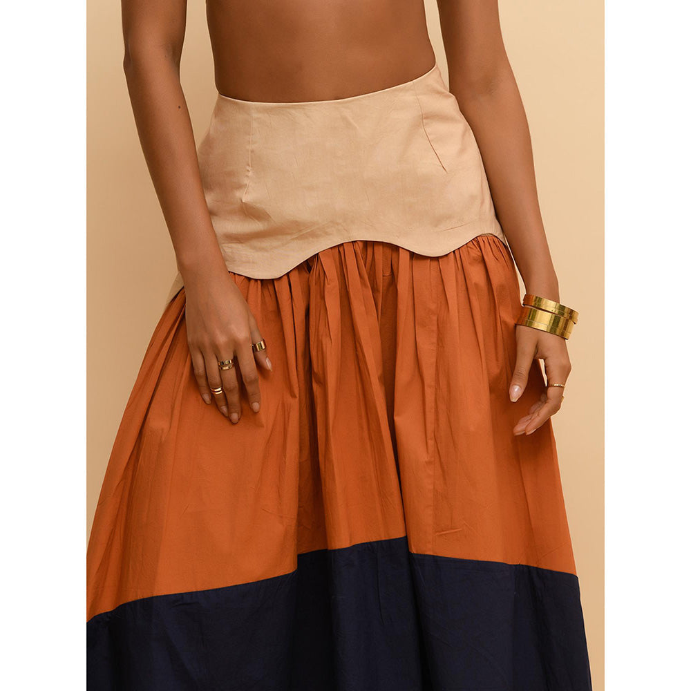 Rishi & Vibhuti Multi-Colour Tail Tier Skirt