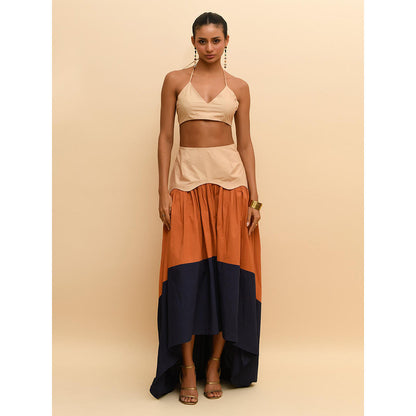 Rishi & Vibhuti Multi-Colour Tail Tier Skirt