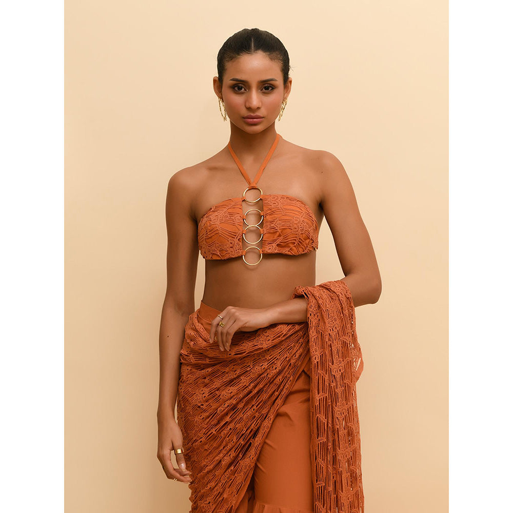Rishi & Vibhuti Tan Hoop Loop Bralette