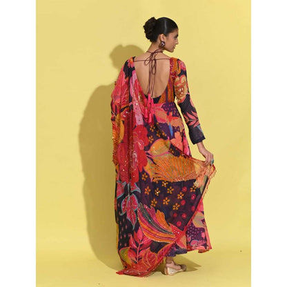 Rishi & Vibhuti Multi-Colour Jeh Anarkali with Dupatta (Set of 2)