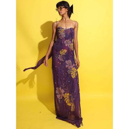 Rishi & Vibhuti Purple Mimi Dreamy Maxi Dress