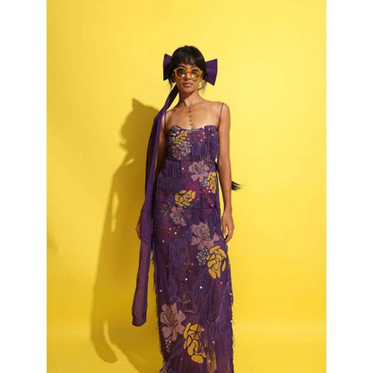 Rishi & Vibhuti Purple Mimi Dreamy Maxi Dress
