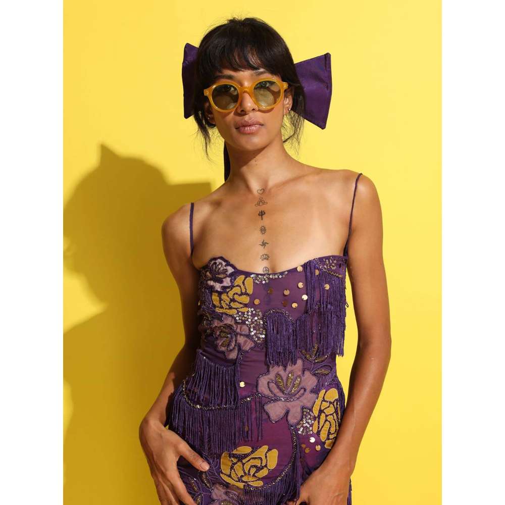 Rishi & Vibhuti Purple Mimi Dreamy Maxi Dress