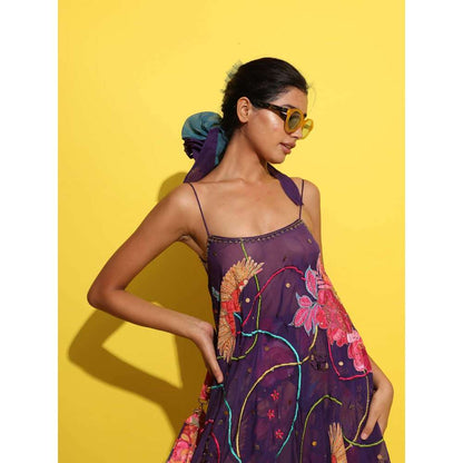 Rishi & Vibhuti Purple Chubut Kurta with Pant (Set of 2)