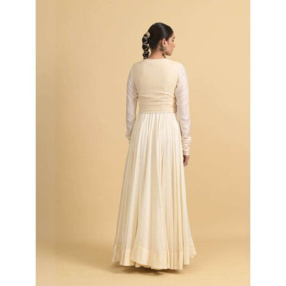 Rishi & Vibhuti Ivory Jahaan Anarkali with Jacket (Set of 2)
