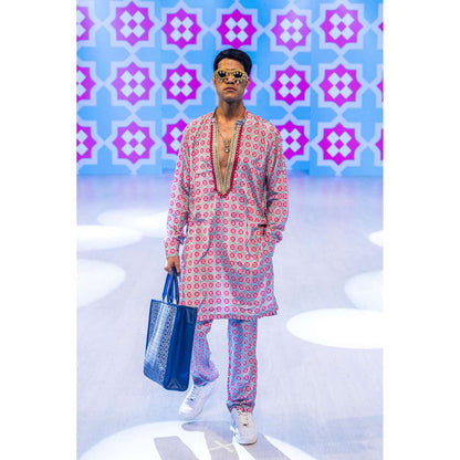 Rishi & Vibhuti Regalia Mirror Work Printed Kurta & Pant