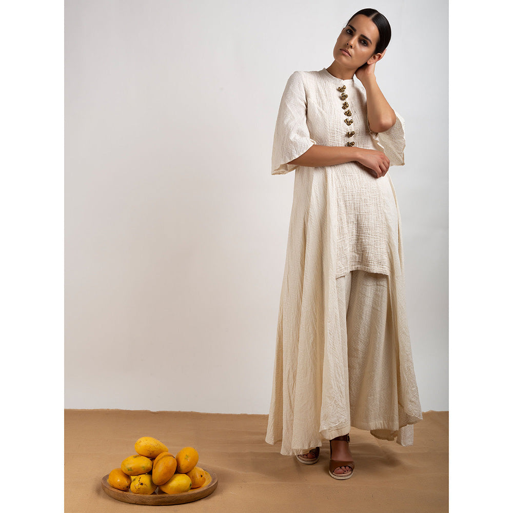 Rishi & Vibhuti Off White Chime Tales Tunic With Pant