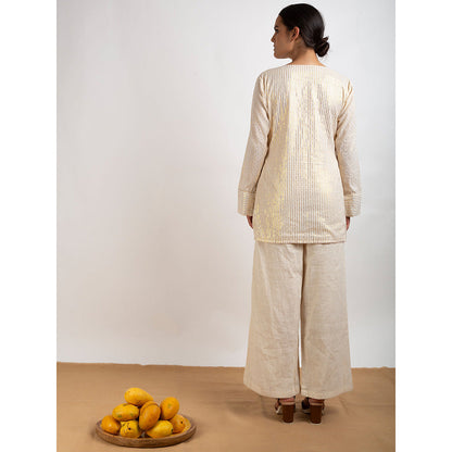 Rishi & Vibhuti Cream Full Sleeves Kurta