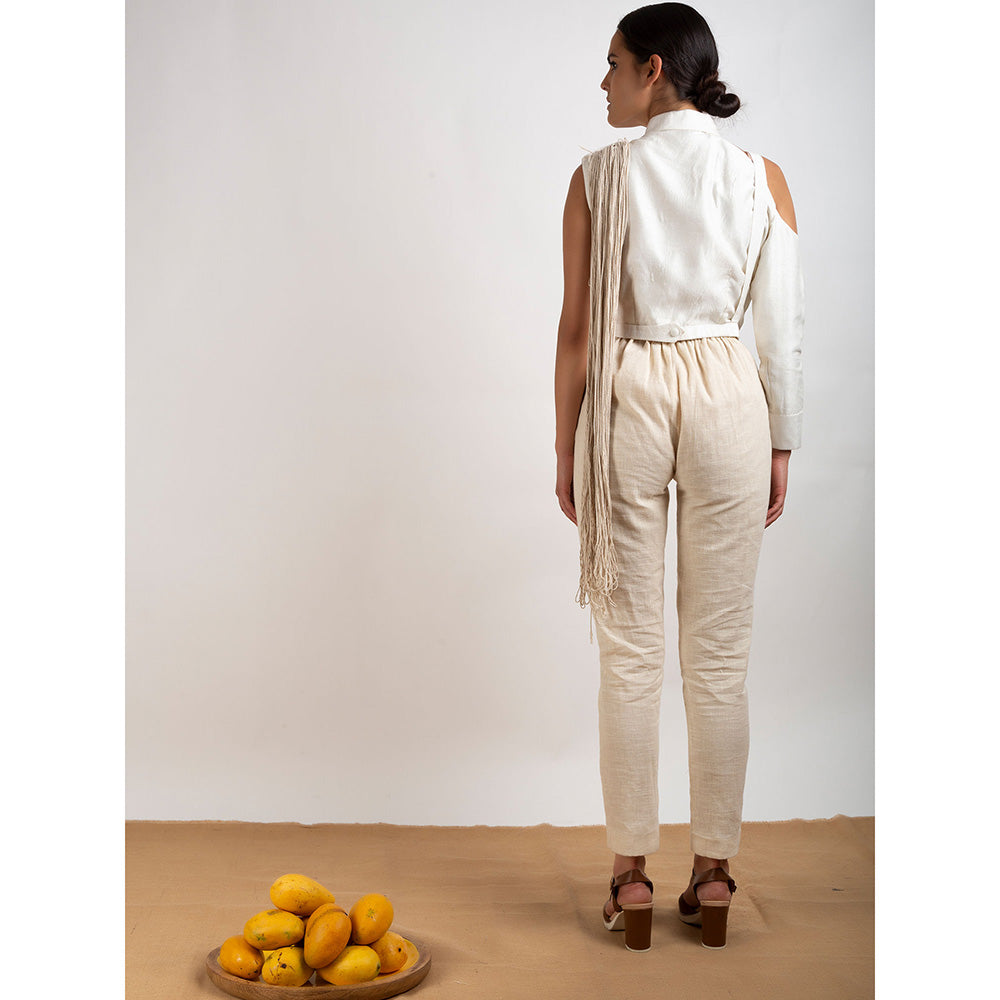 Rishi & Vibhuti White Shirt Front Button Placket