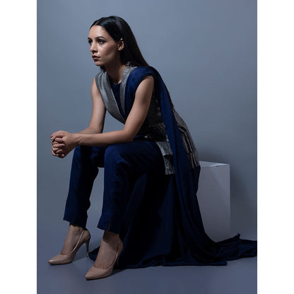 Rishi & Vibhuti Navy Blue Jumpsuits