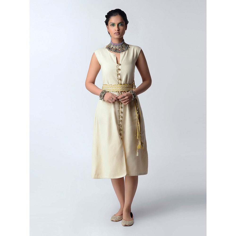 Rishi & Vibhuti Ivory Dafodil Knee Length Dress