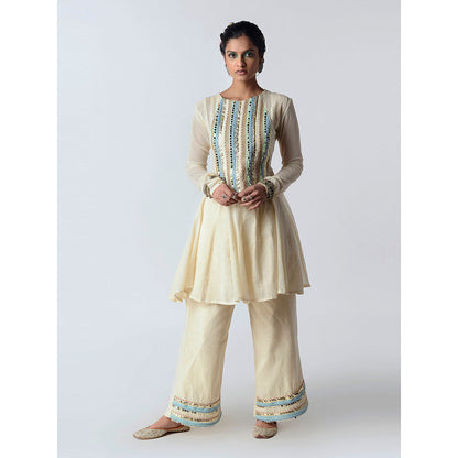 Rishi & Vibhuti Cream Summer Breeze Kurta Set